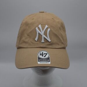 '47 Brand New York Yankees Clean Up Adjustable Strapback Hat Cap Khaki MLB NWT